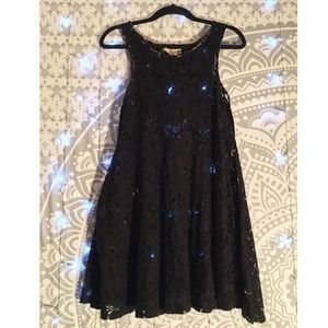 Free People Black Lace Mini Dress